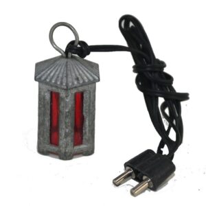68584-Farol metálico hexagonal luz roja 3,5cm (led)