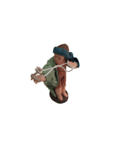 Niño con tirachinas de barro lienzado